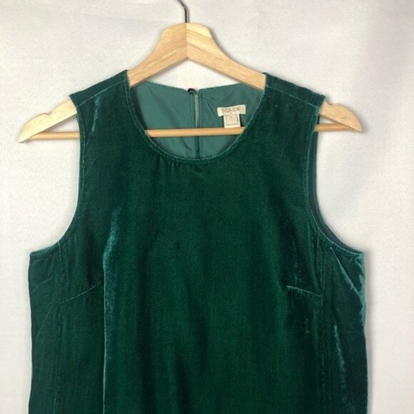 J. Crew Emerald Green Velvet Peplum Tank Top 2 - Picture 4 of 7